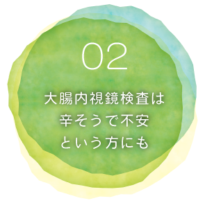 02大腸内視鏡検査は辛そうで不安という方にも